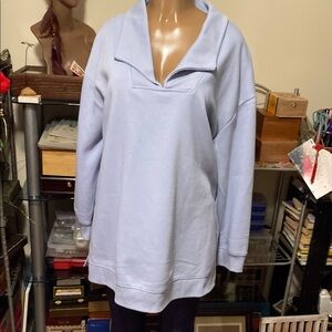 Light Blue full length long sleeves Pullover Sweatshirt